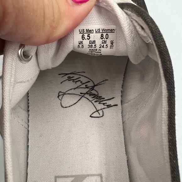 Vans Mens 6.5 Womens 8 Shoes Sneakers Blue Black Art Scenes Customized Skater - Picture 9 of 14